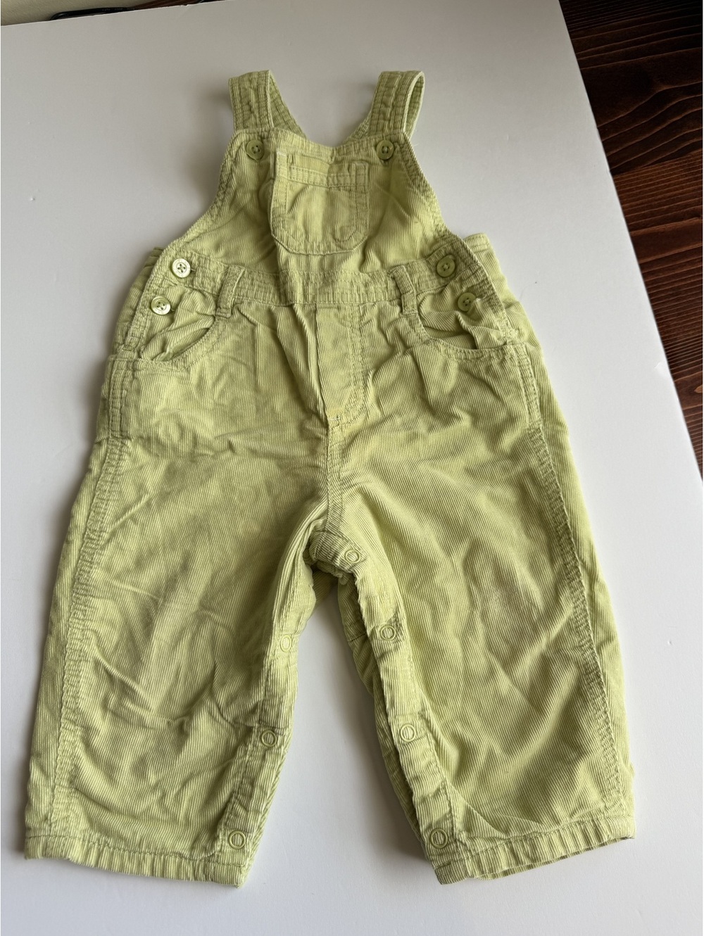 The Children's Place Baby Place Corduroy Overalls 12 Months Lime Green